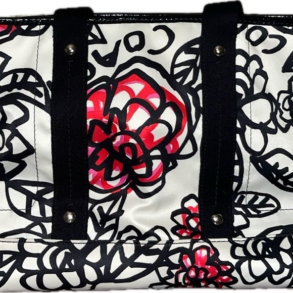 LOOK! Coach Poppy Daisy Graffiti Handbag Coach Poppy Daisy F16583 Purse Tote Bag - Picture 9 of 13